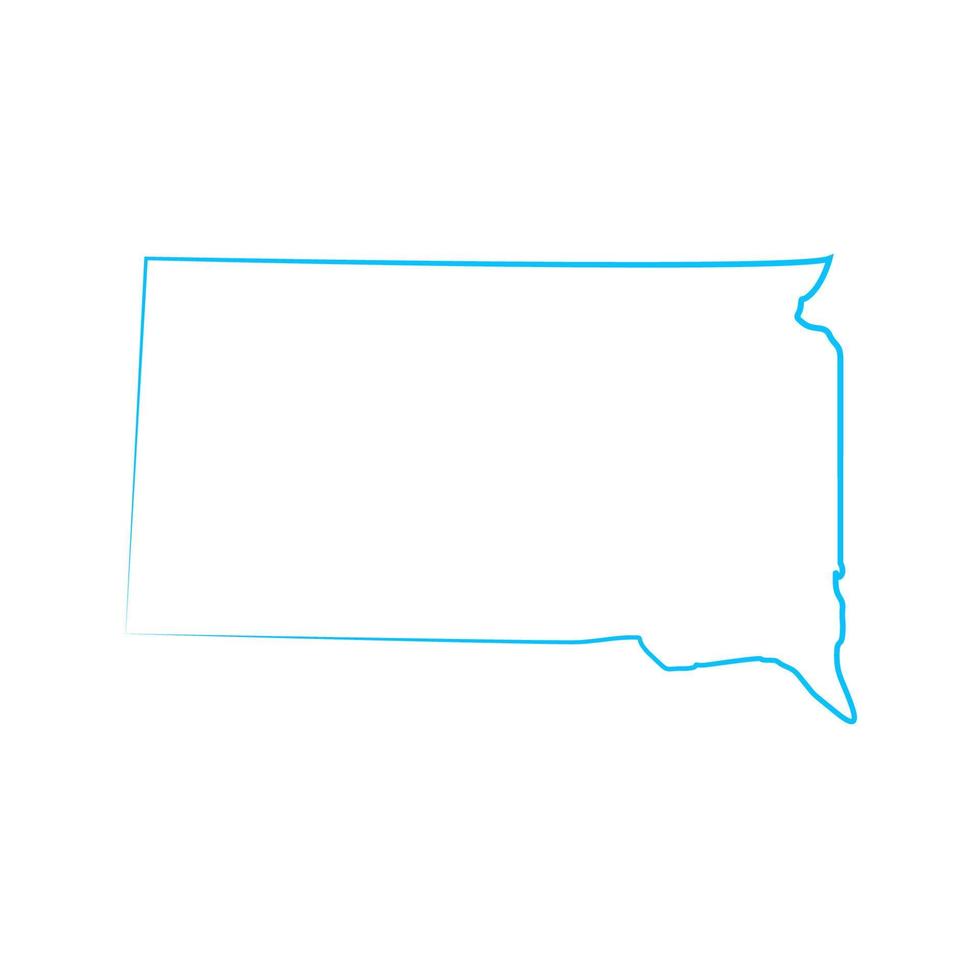 South Dakota map illustrated vector