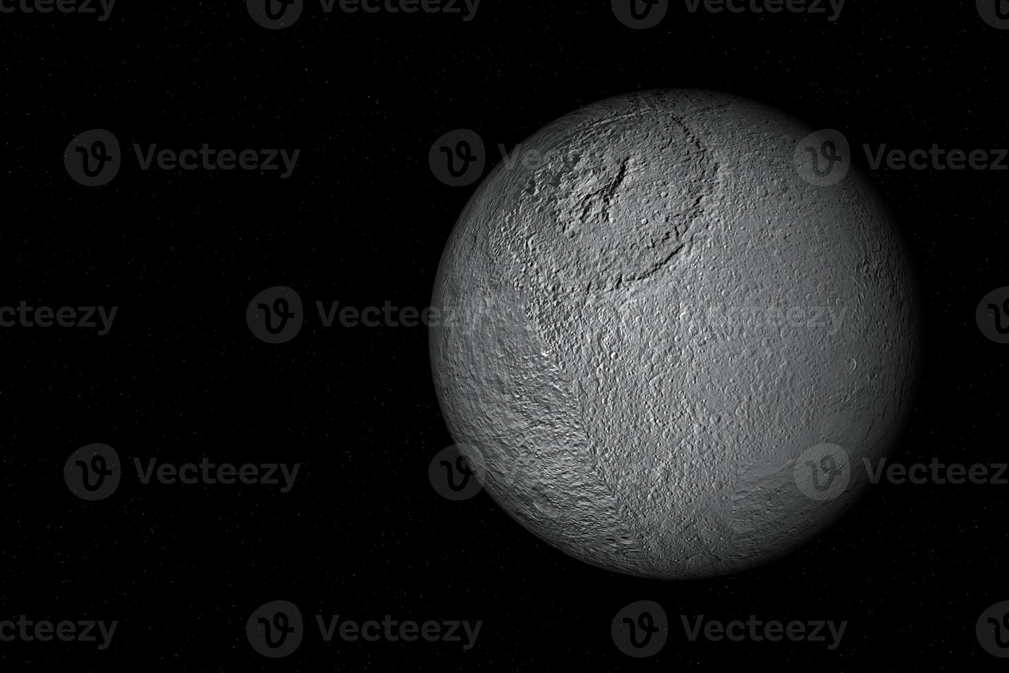 tethys, la luna de saturno - sistema solar foto