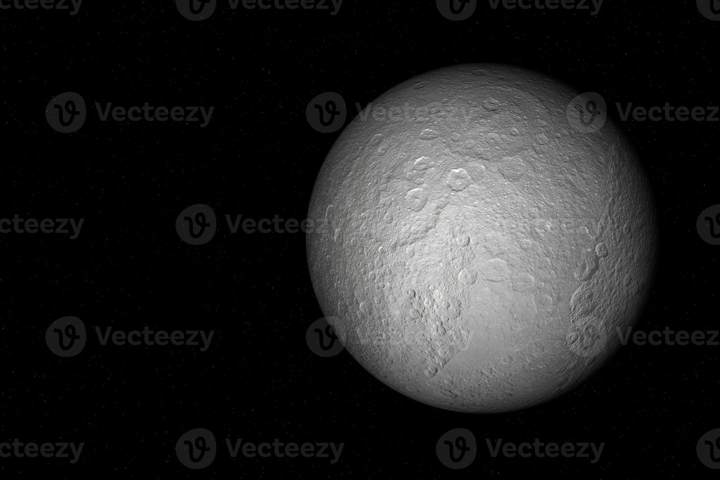 Rhea, the moon of Saturn - Solar System photo