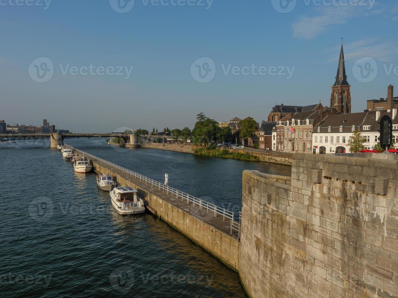 The city of Maastricht at the river Maas in the netherlands photo