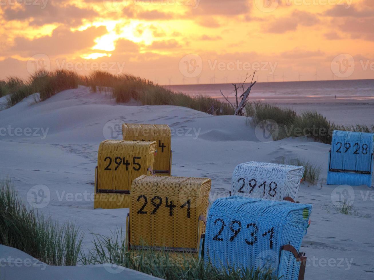 summer evening at the beach of Juist photo