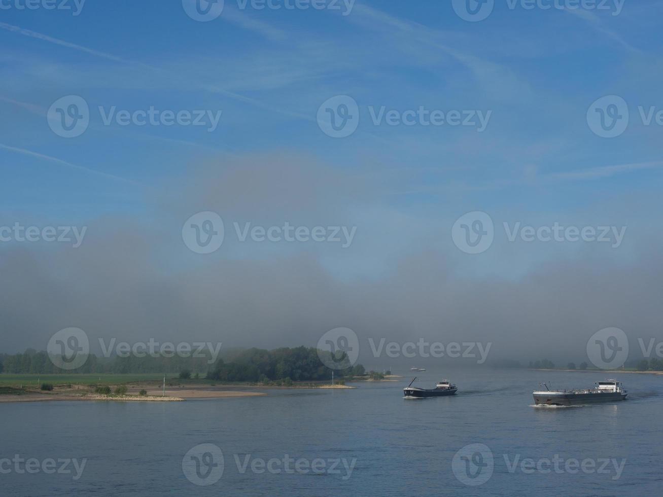 the Rhine river near Wesel in the morning photo