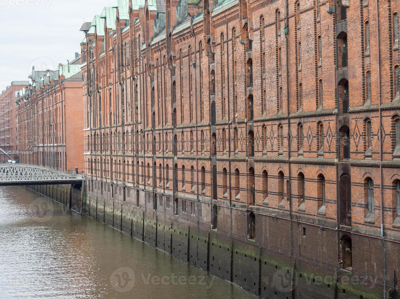 the city of Hamburg at the river elbe photo