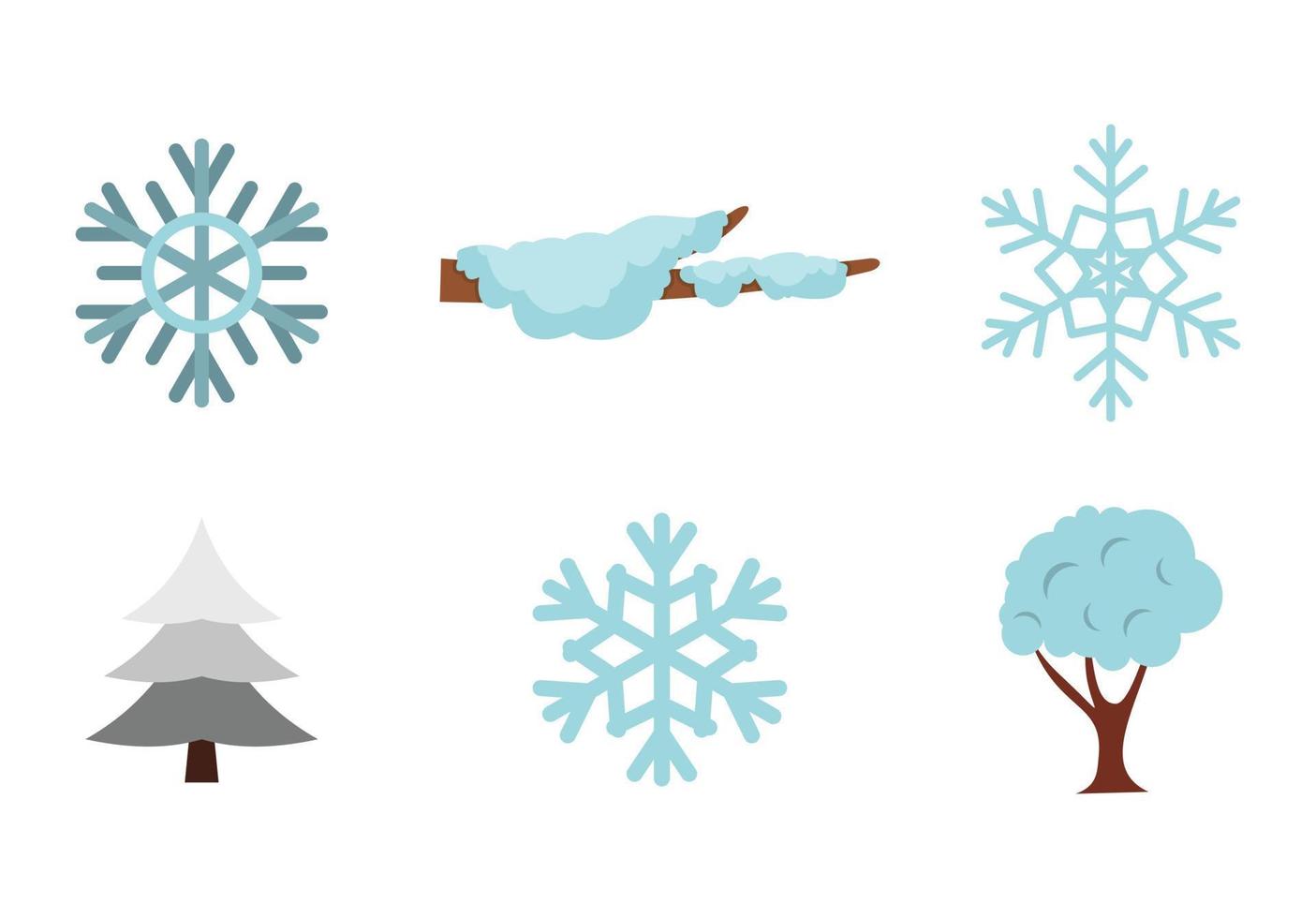 conjunto de iconos de nieve, estilo plano vector