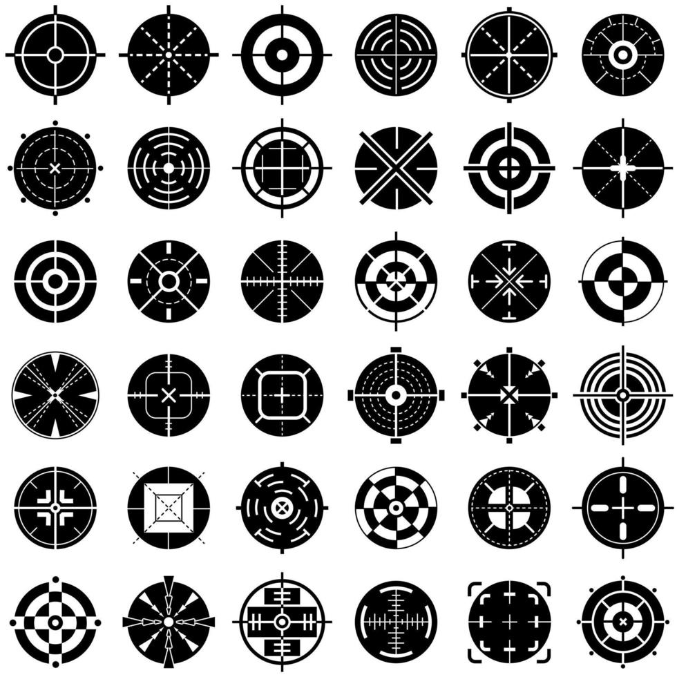 Crosshair icons set, simple style vector