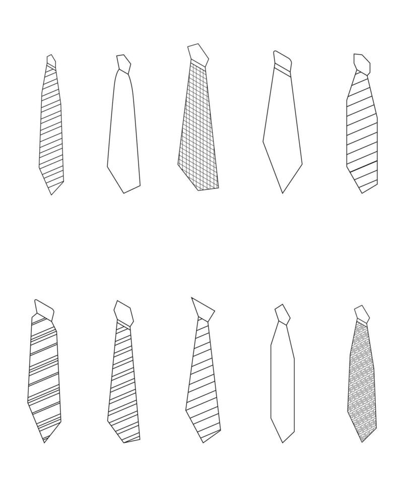 Tie suit icon set vector outine