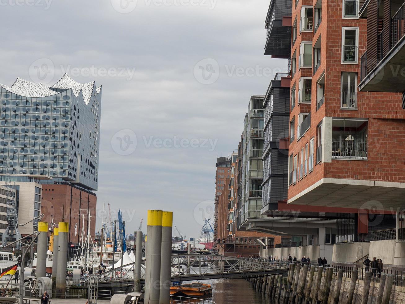 the city of Hamburg at the river elbe photo