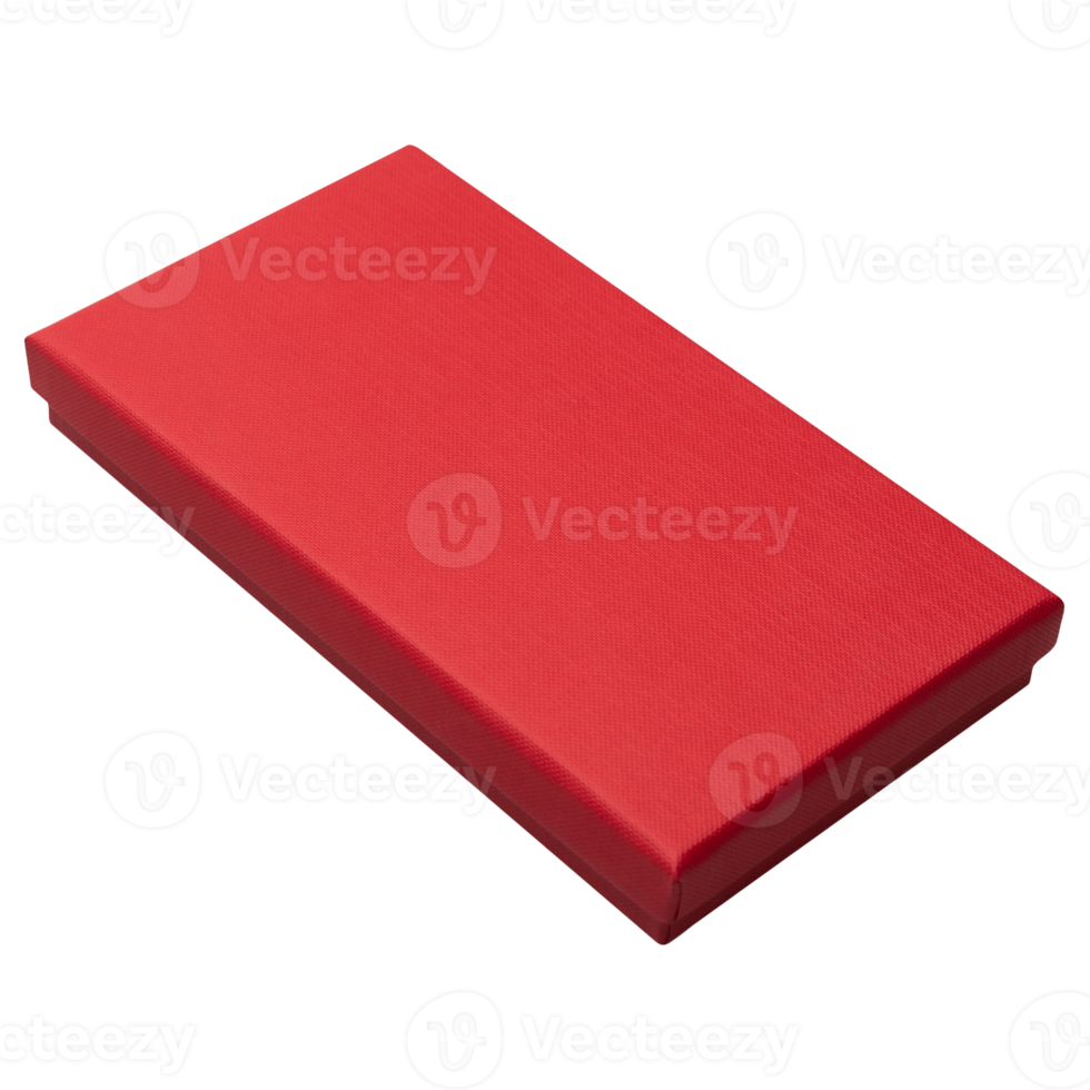 Red packaging box mockup cutout, Png file