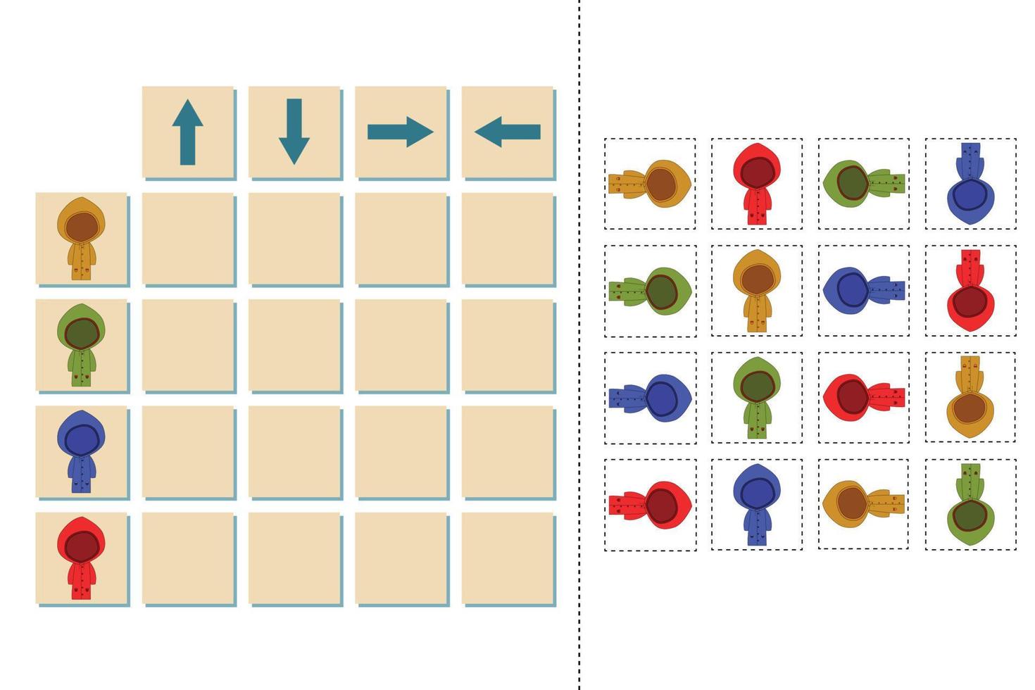 actividad de desarrollo para niños: encuentre la diferencia. juego de lógica para niños. encontrar un impermeable adicional vector