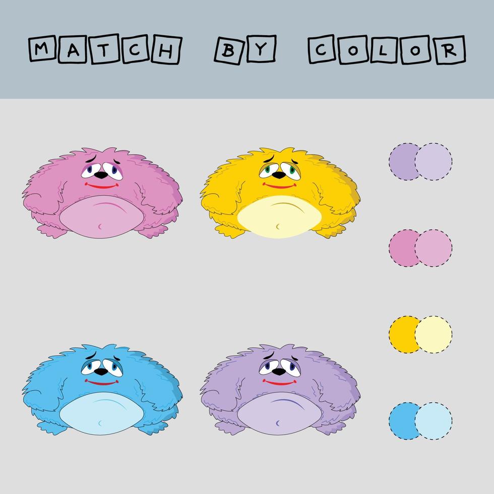 Matching children educational game. vector