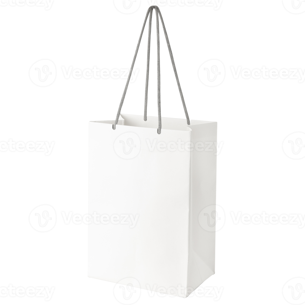 White paper bag mockup cutout, Png file