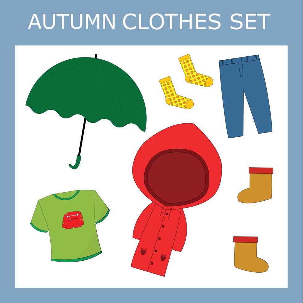 children's autumn clothes for a boy on a white background
