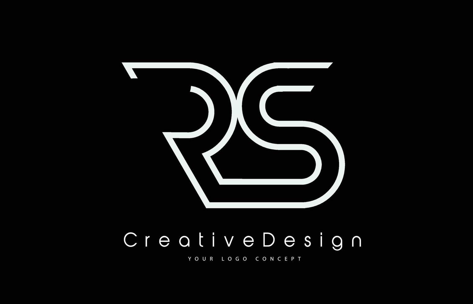 RS R S Letter Logo Design in White Colors. vector