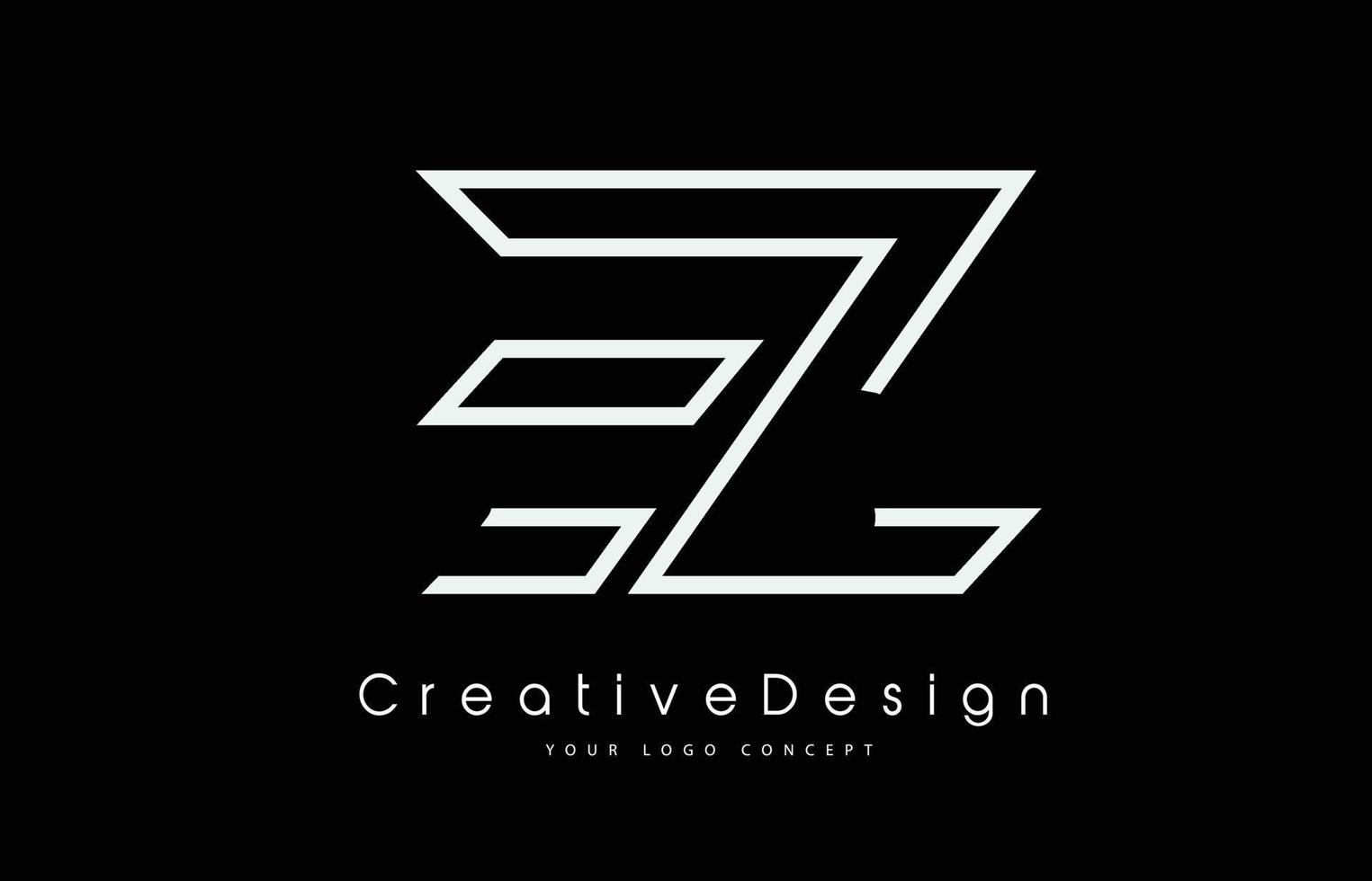 EZ E Z Letter Logo Design in White Colors. vector