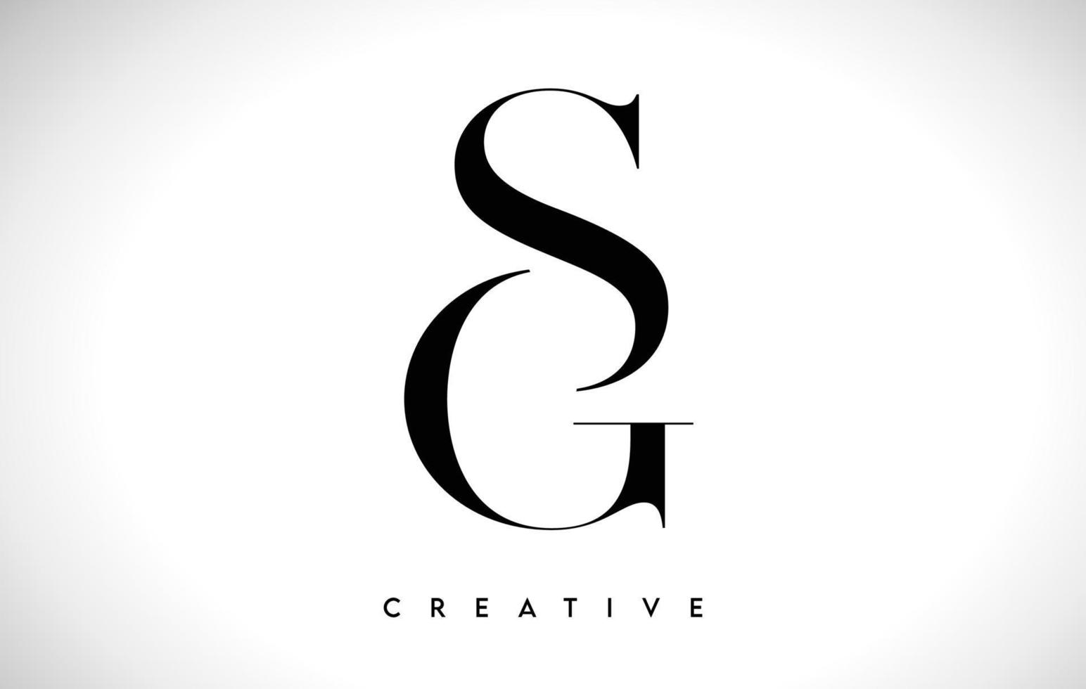 gs diseño de logotipo de letra artística con fuente serif en colores blanco y negro ilustración vectorial vector