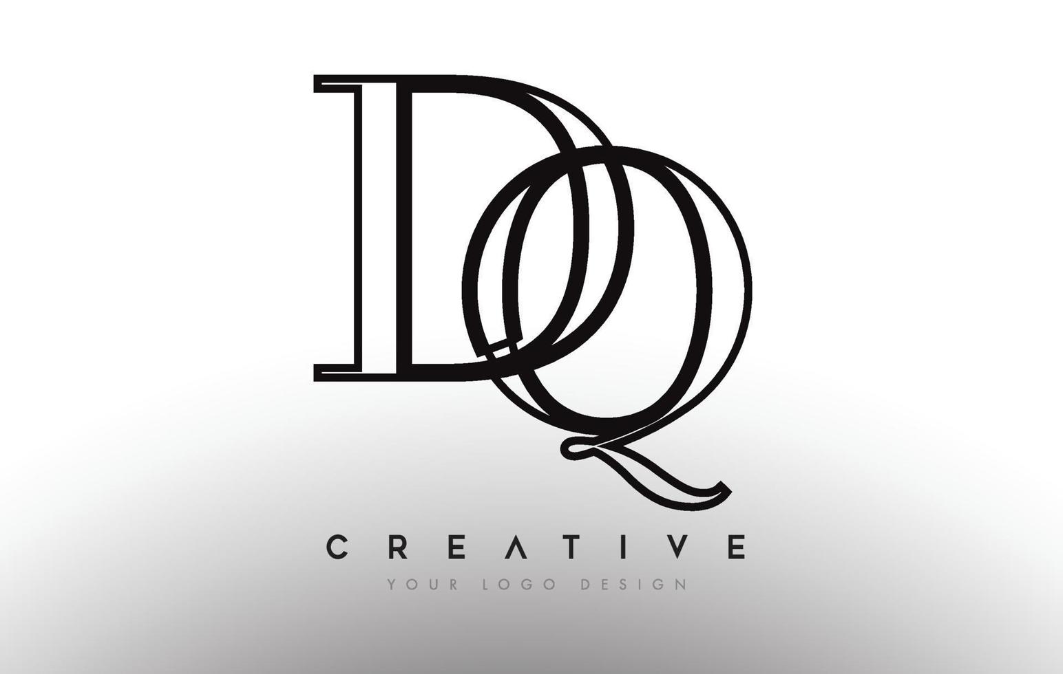 DQ dq letter design logo logotype icon concept with serif font and
