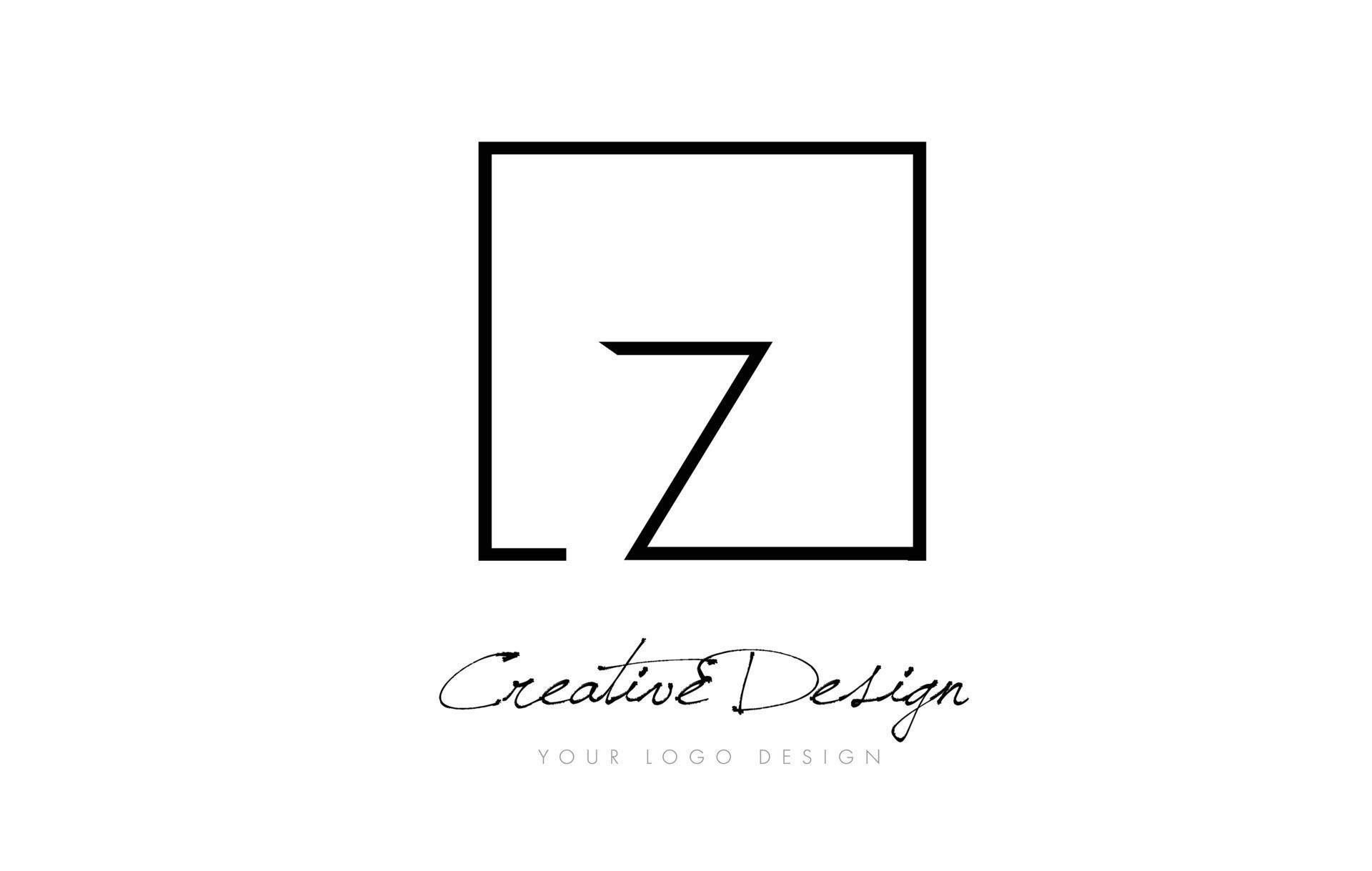 Z Square Frame Letter Logo Design with Black and White Colors. 8533215