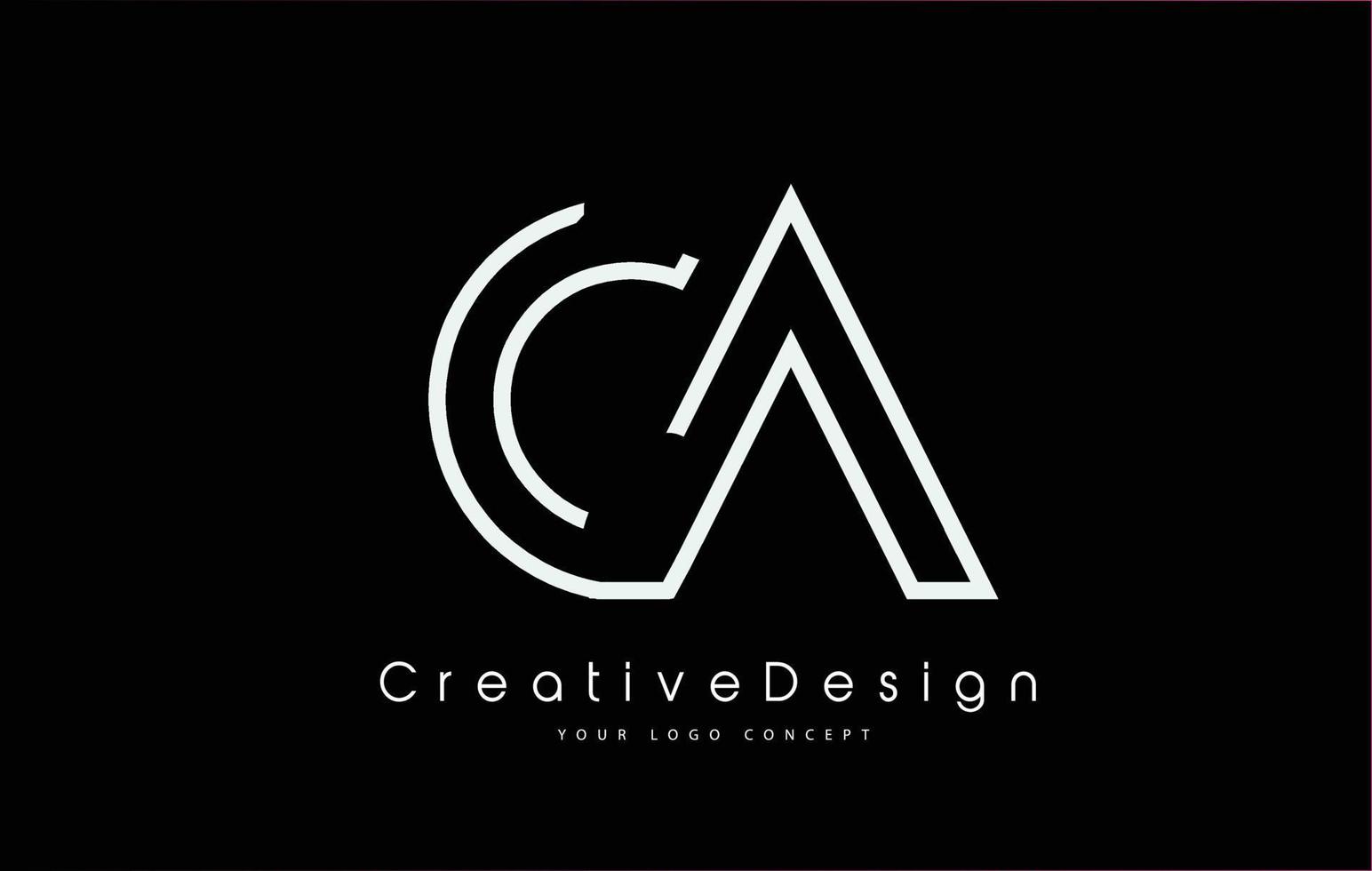 CA Letter Logo Design in White Colors. vector