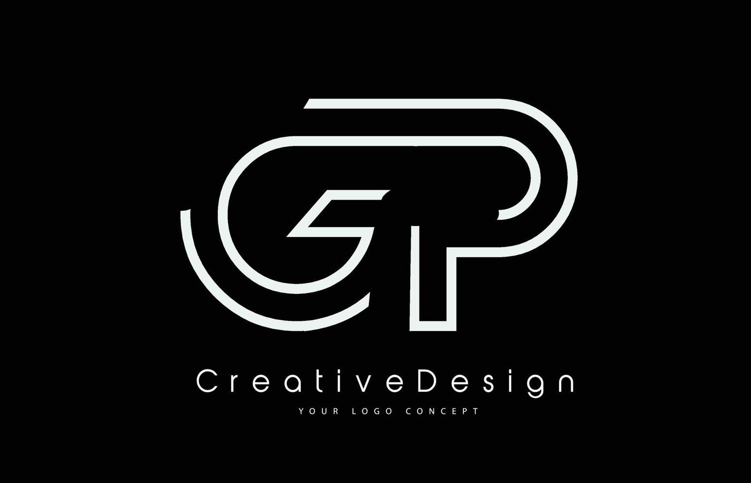 GP G P Letter Logo Design in White Colors vector