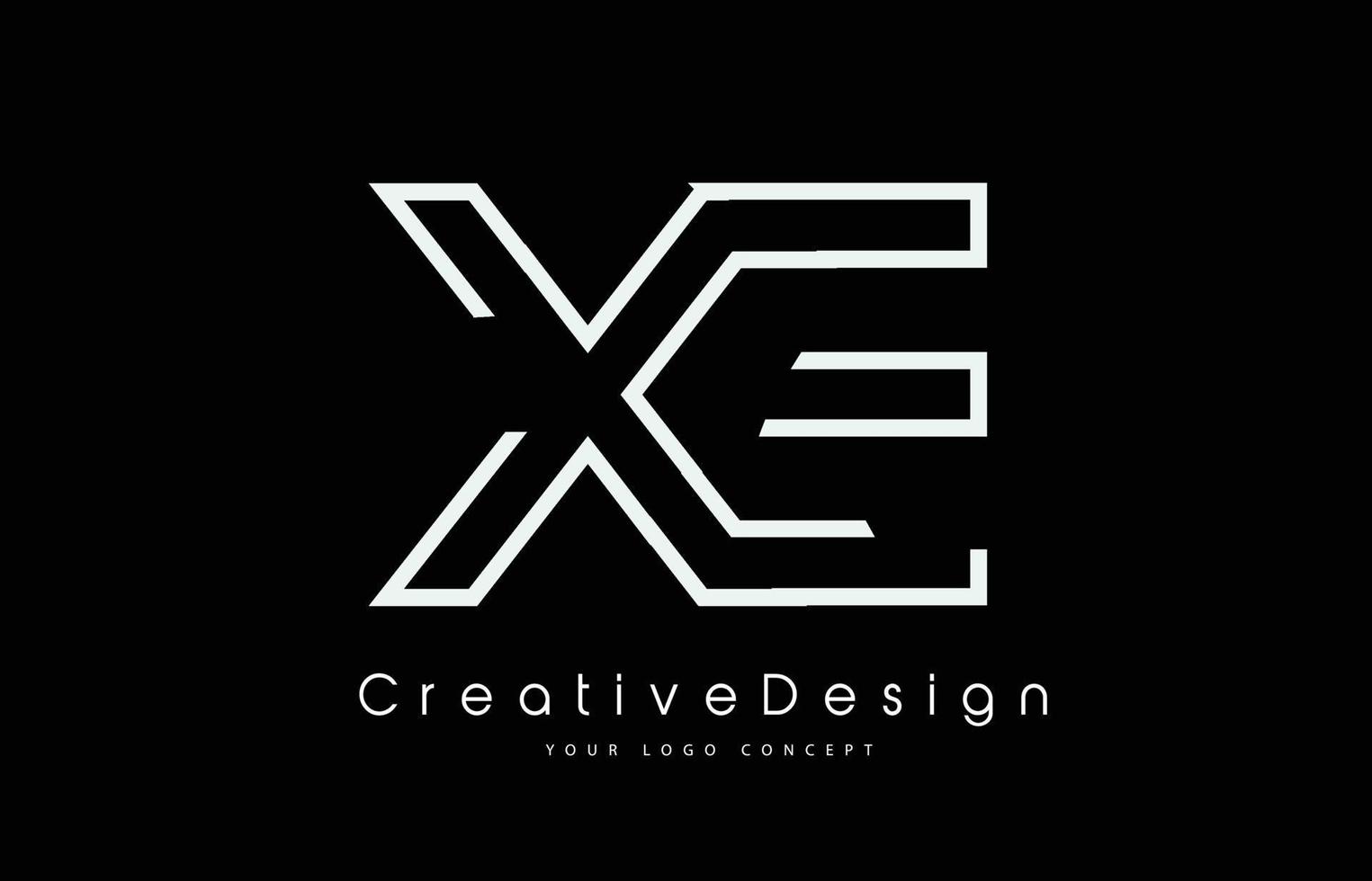 XE X E Letter Logo Design in White Colors. vector