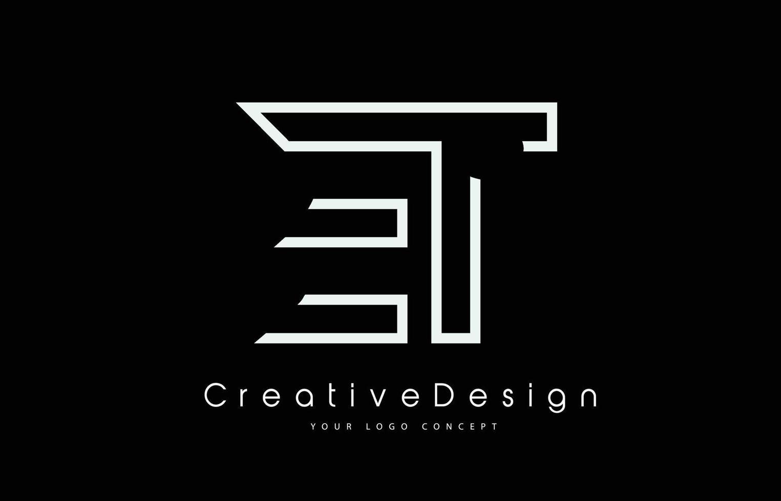 ET E T Letter Logo Design in White Colors. vector