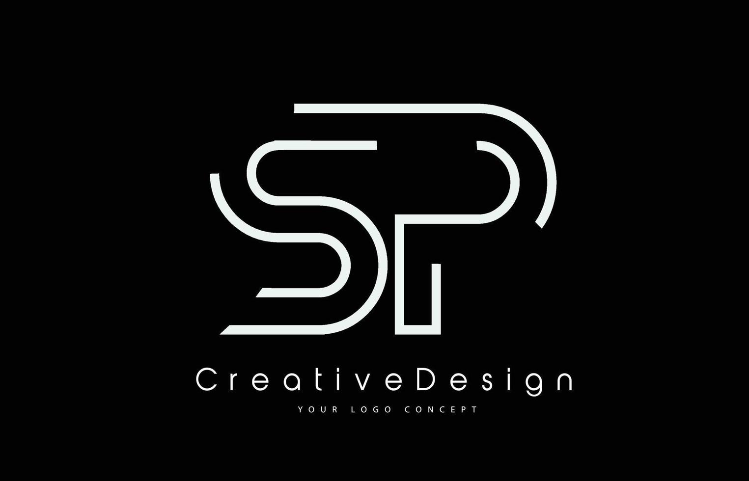 sp diseño de logotipo de letra sp en colores blancos. vector