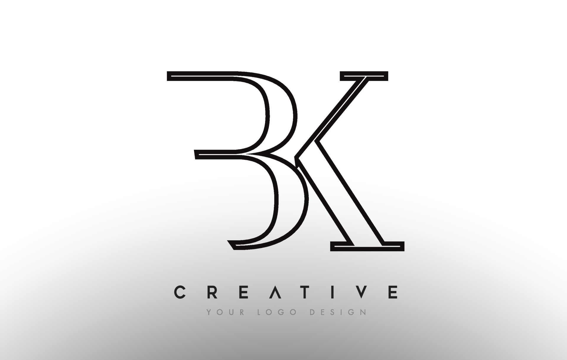 BK bk letter design logo logotype icon concept with serif font and