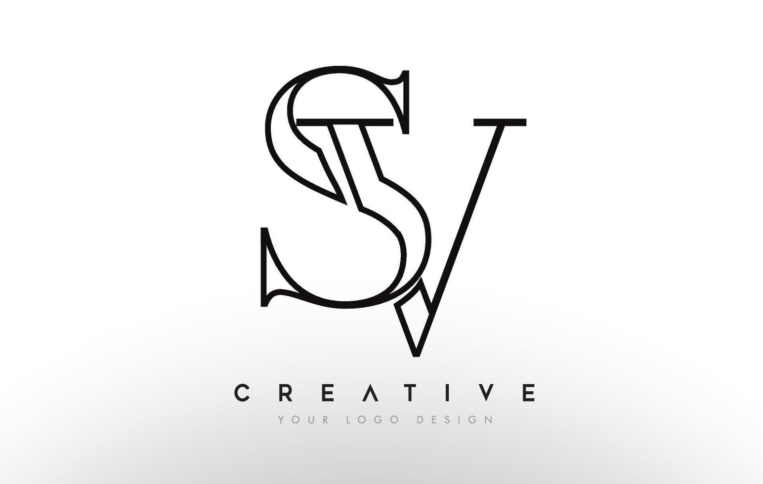 sv sv carta diseño logo logotipo icono concepto con fuente serif y estilo clásico y elegante look vector