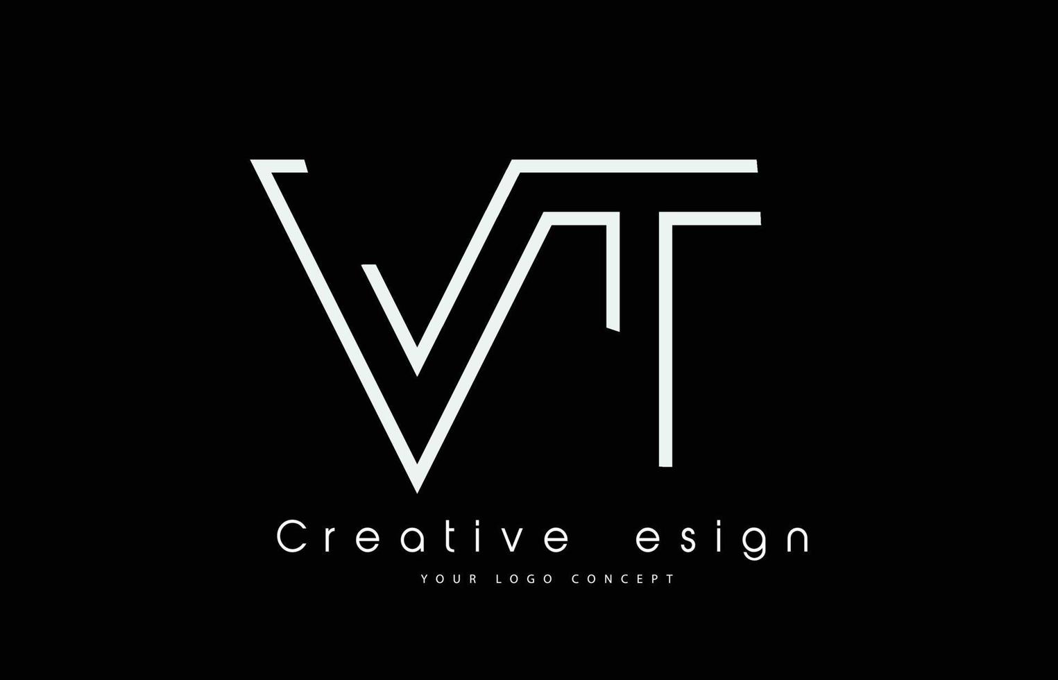 VT V T Letter Logo Design in White Colors. vector