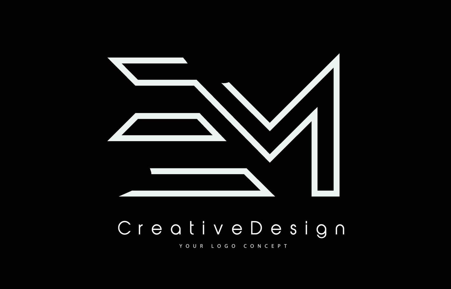 EM E M Letter Logo Design in White Colors. vector