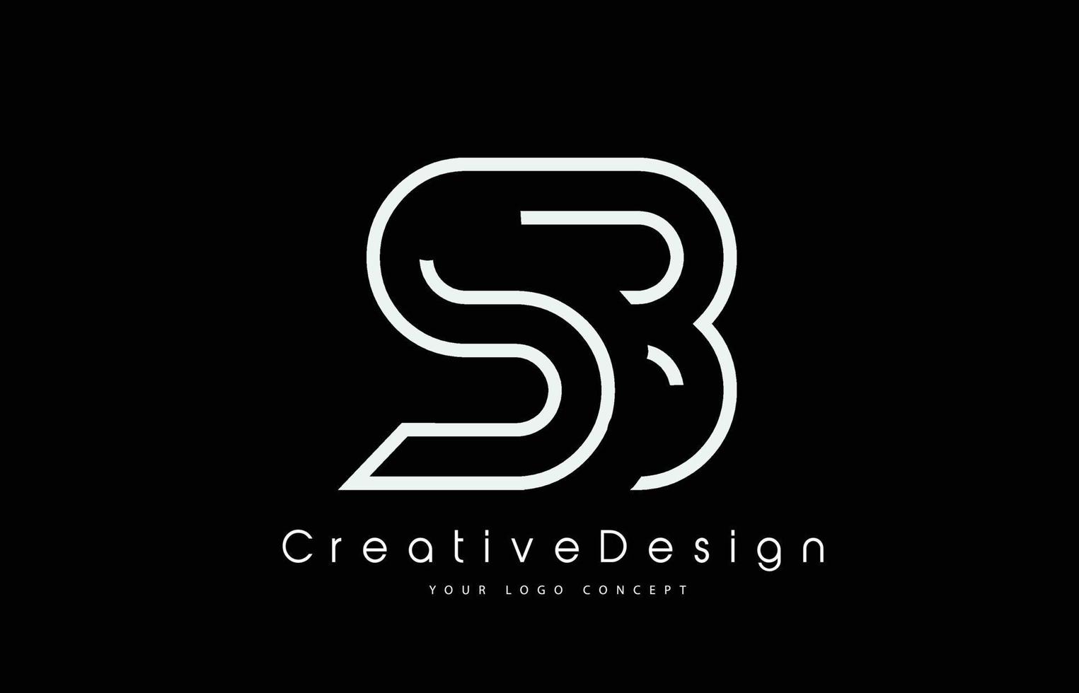 SB S B Letter Logo Design in White Colors. vector