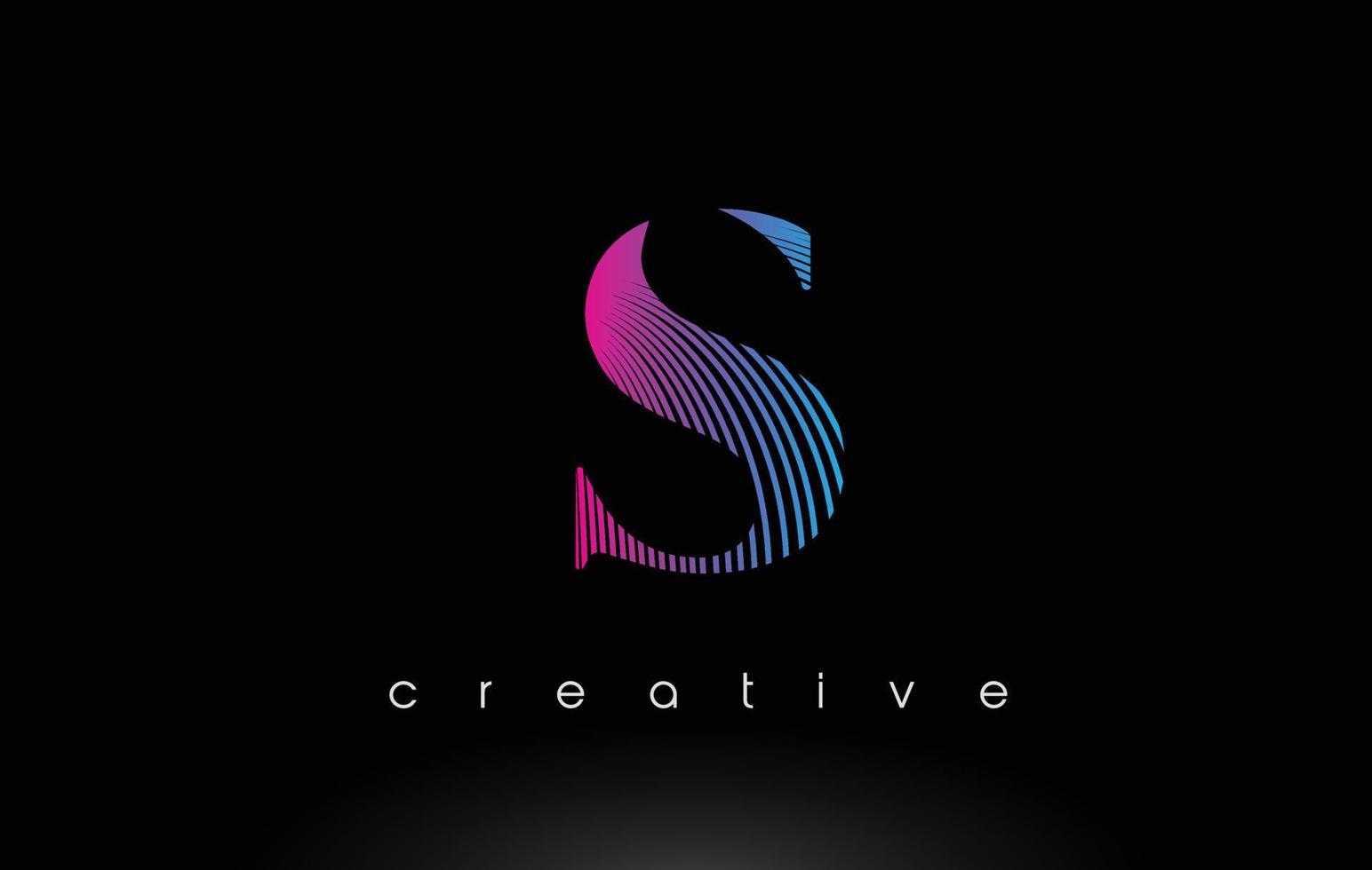 S Logo Design With Multiple Lines and Purple Blue Colors. vector