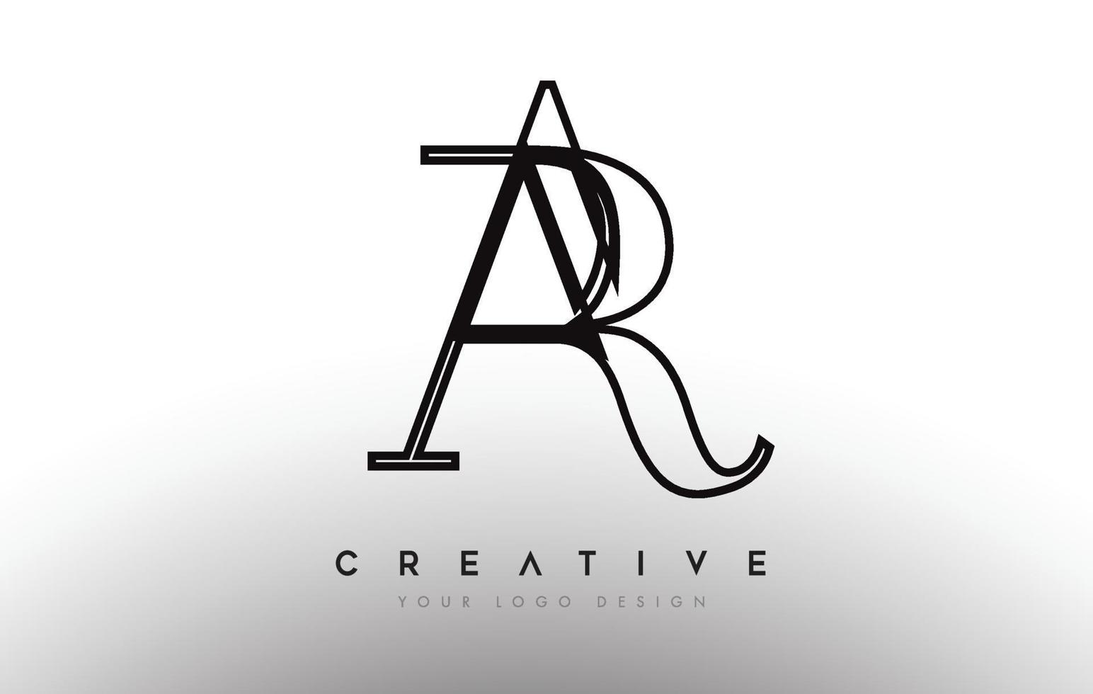 ar ar carta diseño logo logotipo icono concepto con fuente serif y estilo clásico y elegante look vector