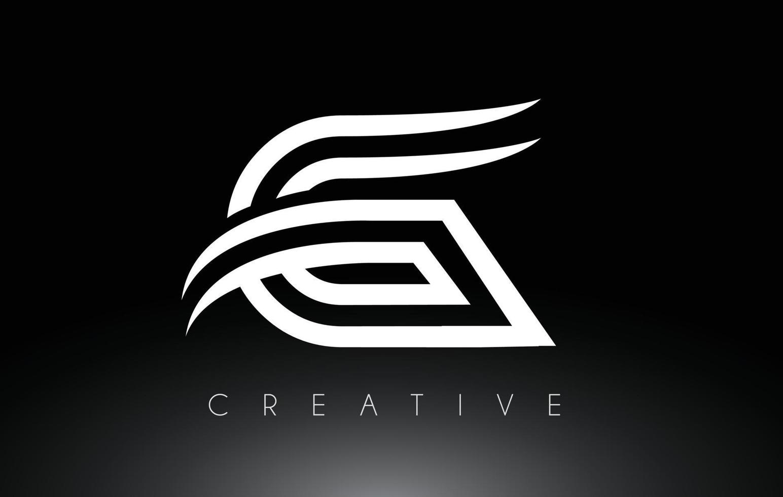 logotipo de letra g con líneas creativas y vector de aspecto de monograma