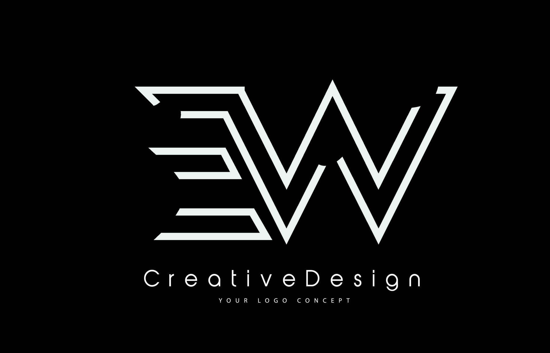 EW E W Letter Logo Design in White Colors. 8533449 Vector Art at Vecteezy