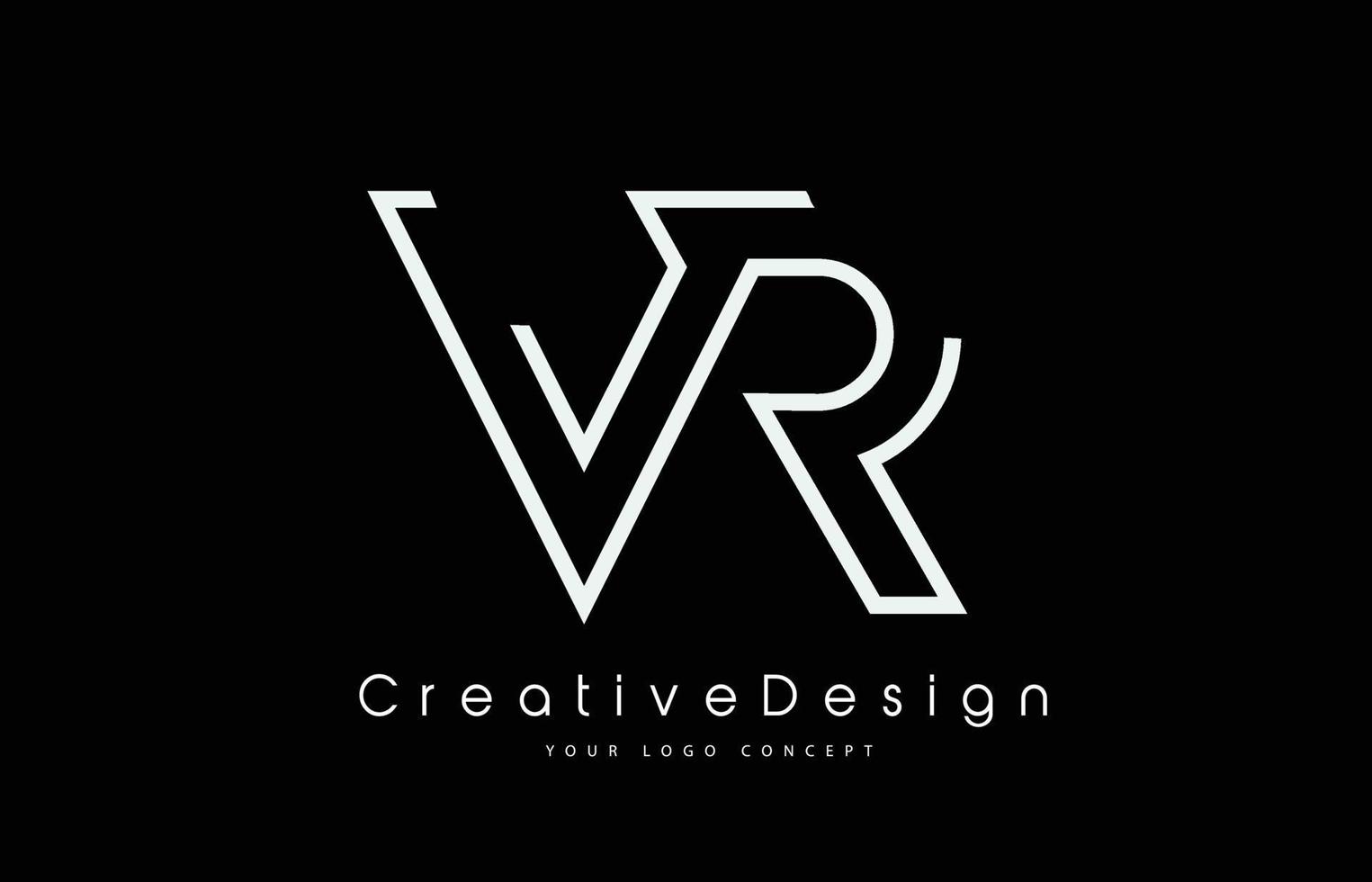 VR V R Letter Logo Design in White Colors. vector