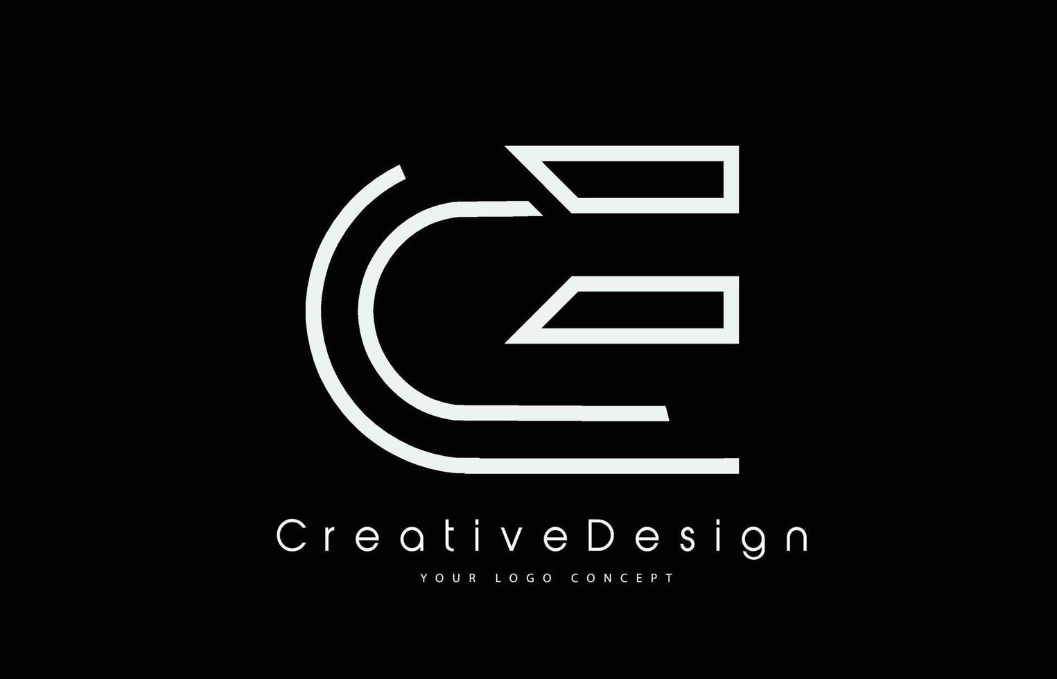 CE C E Letter Logo Design in White Colors. vector
