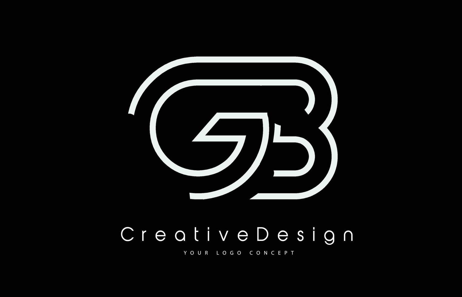 diseño del logotipo de la letra gb gb en colores blancos. vector