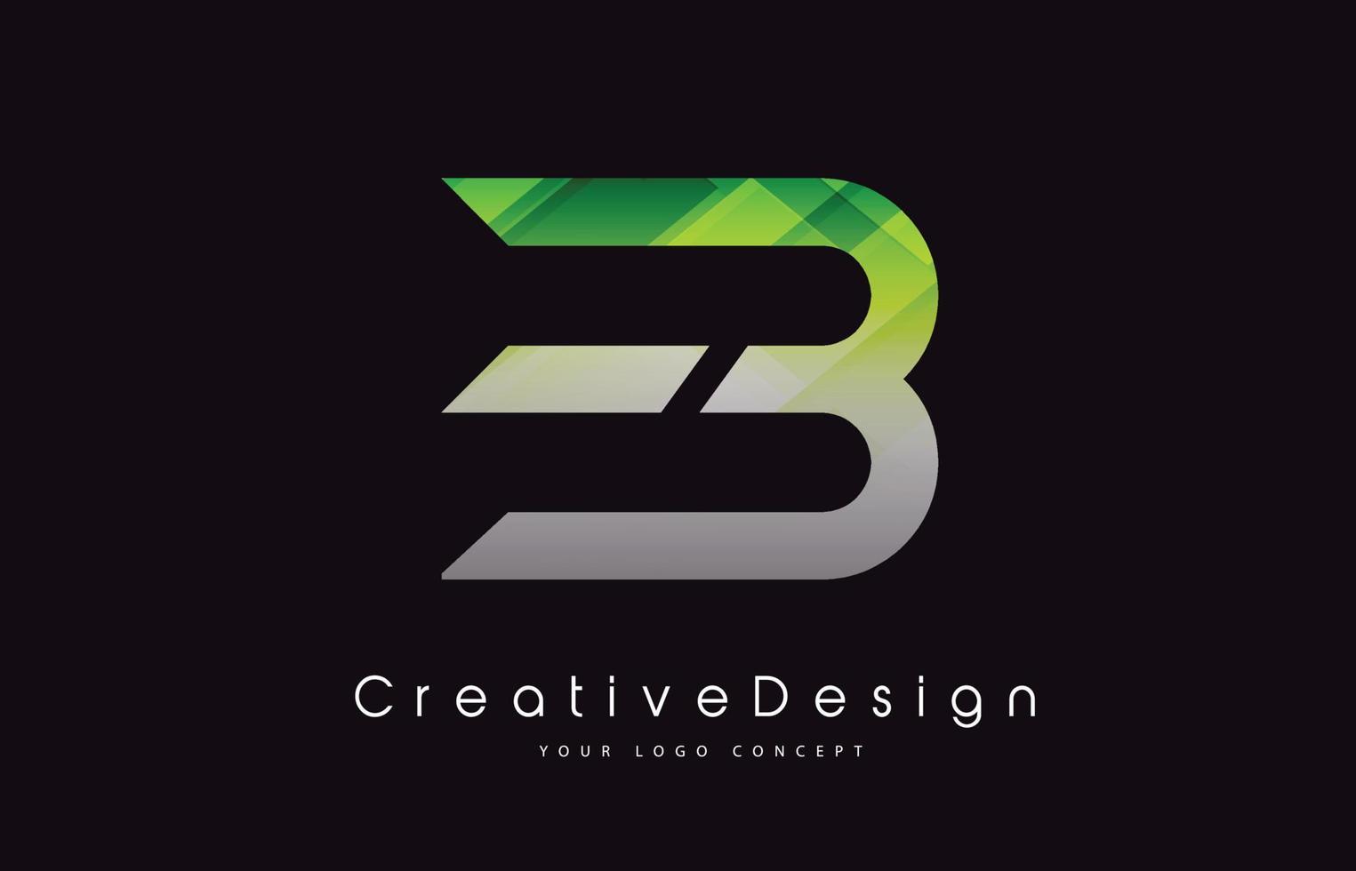 diseño del logotipo de la letra eb. textura verde icono creativo letras modernas vector logo.