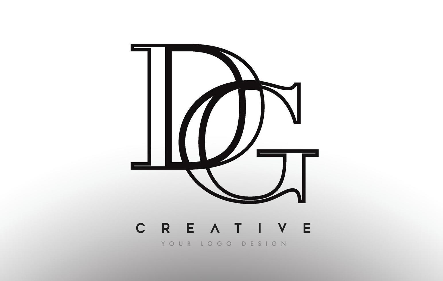 DG dg letter design logo logotype icon concept with serif font and classic elegant style look vector