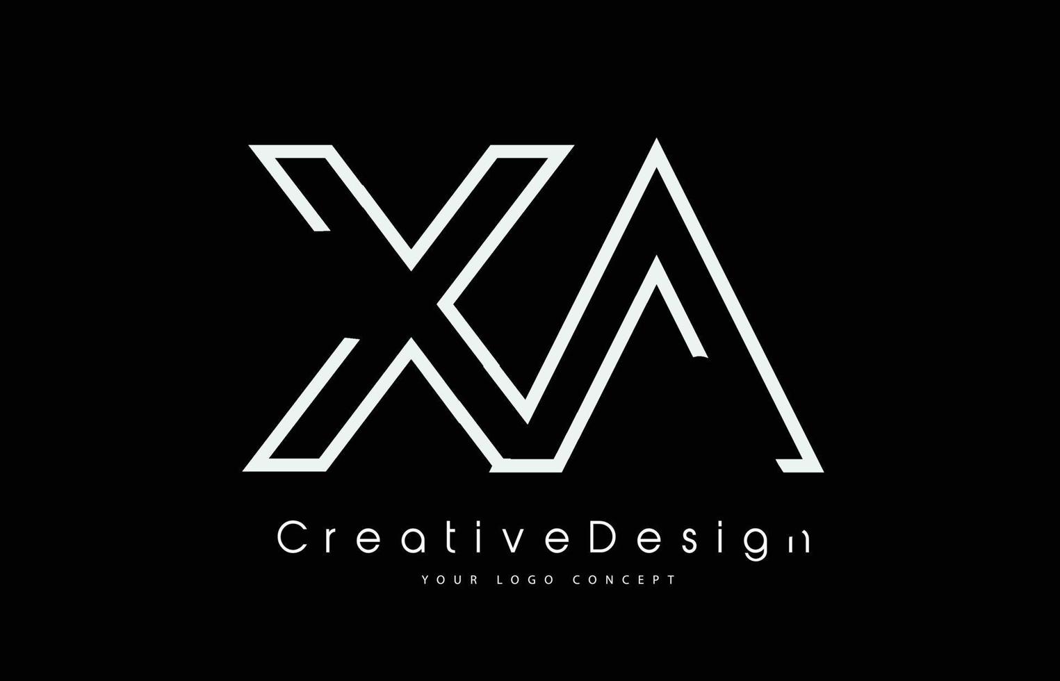 XA X A Letter Logo Design in White Colors. vector