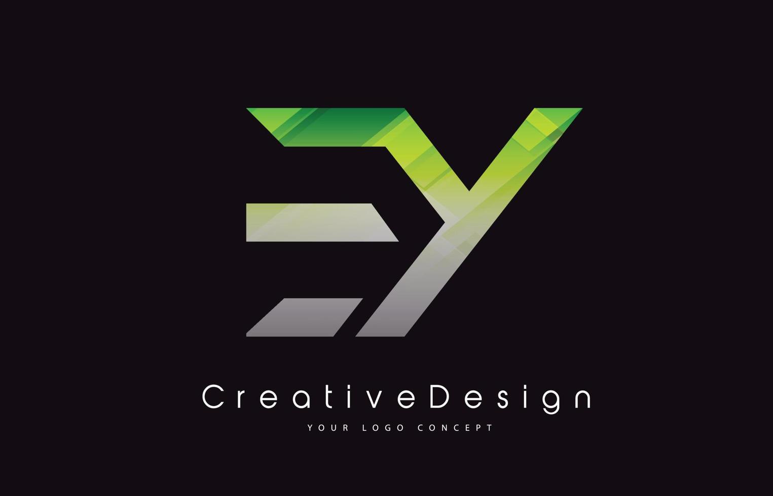 EY Letter Logo Design. Green Texture Creative Icon Modern Letters Vector Logo.