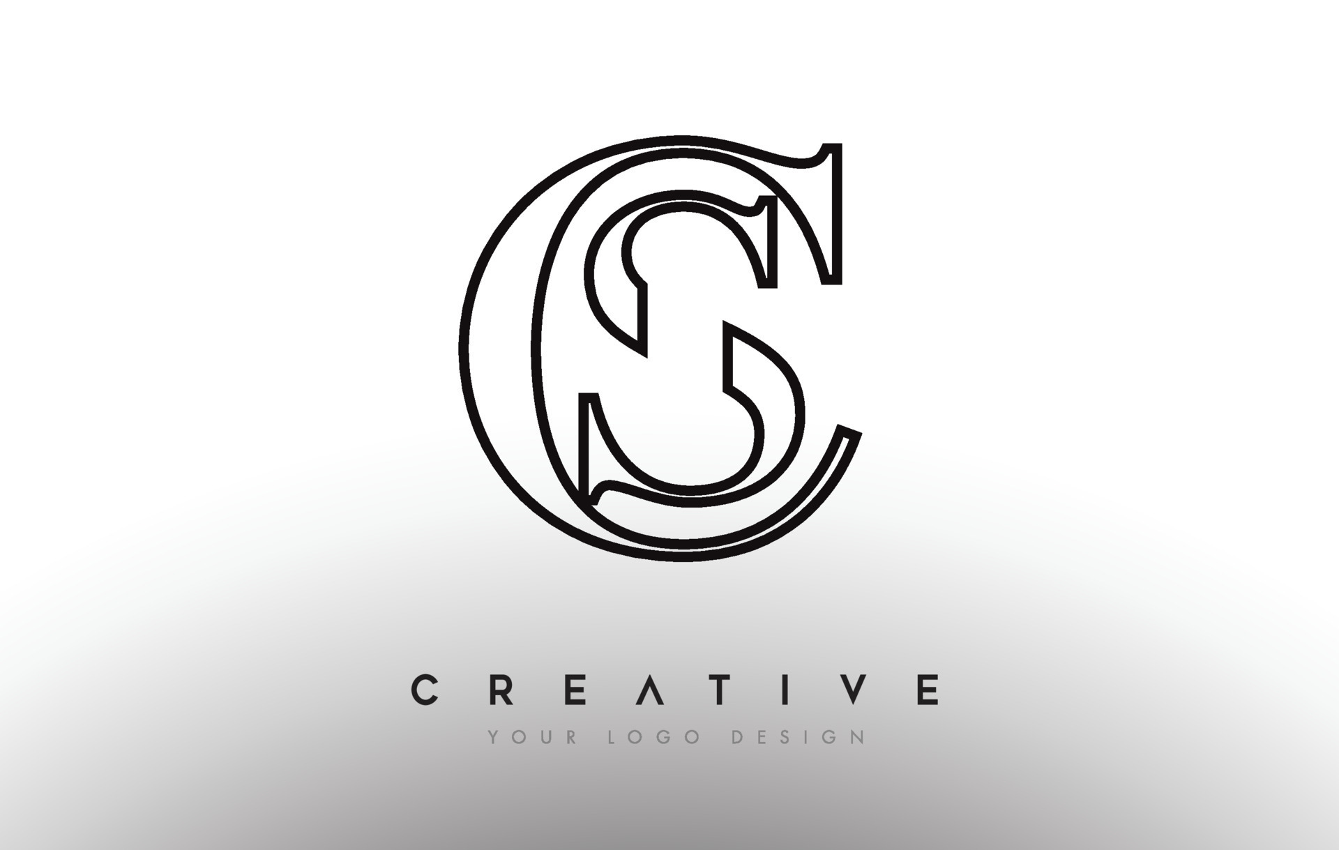 CS cs letter design logo logotype icon concept with serif font and ...