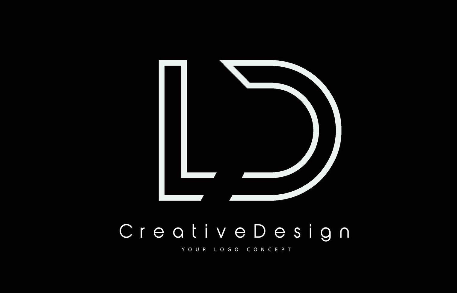 LD L D Letter Logo Design in White Colors. vector