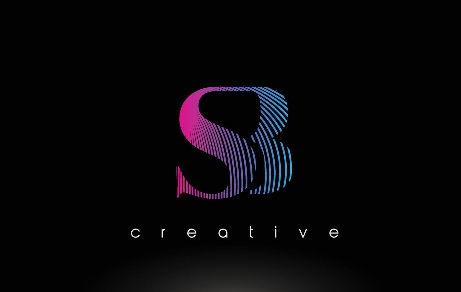 SB Logo Design With Multiple Lines and Purple Blue Colors. vector