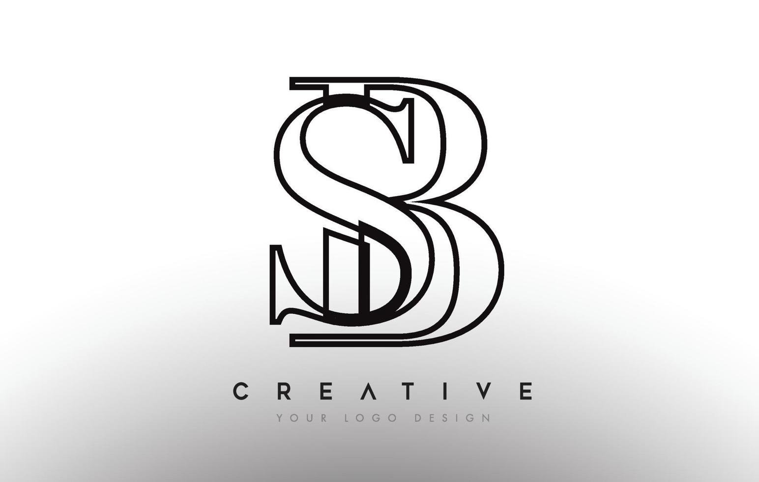 SB sb letter design logo logotype icon concept with serif font and ...