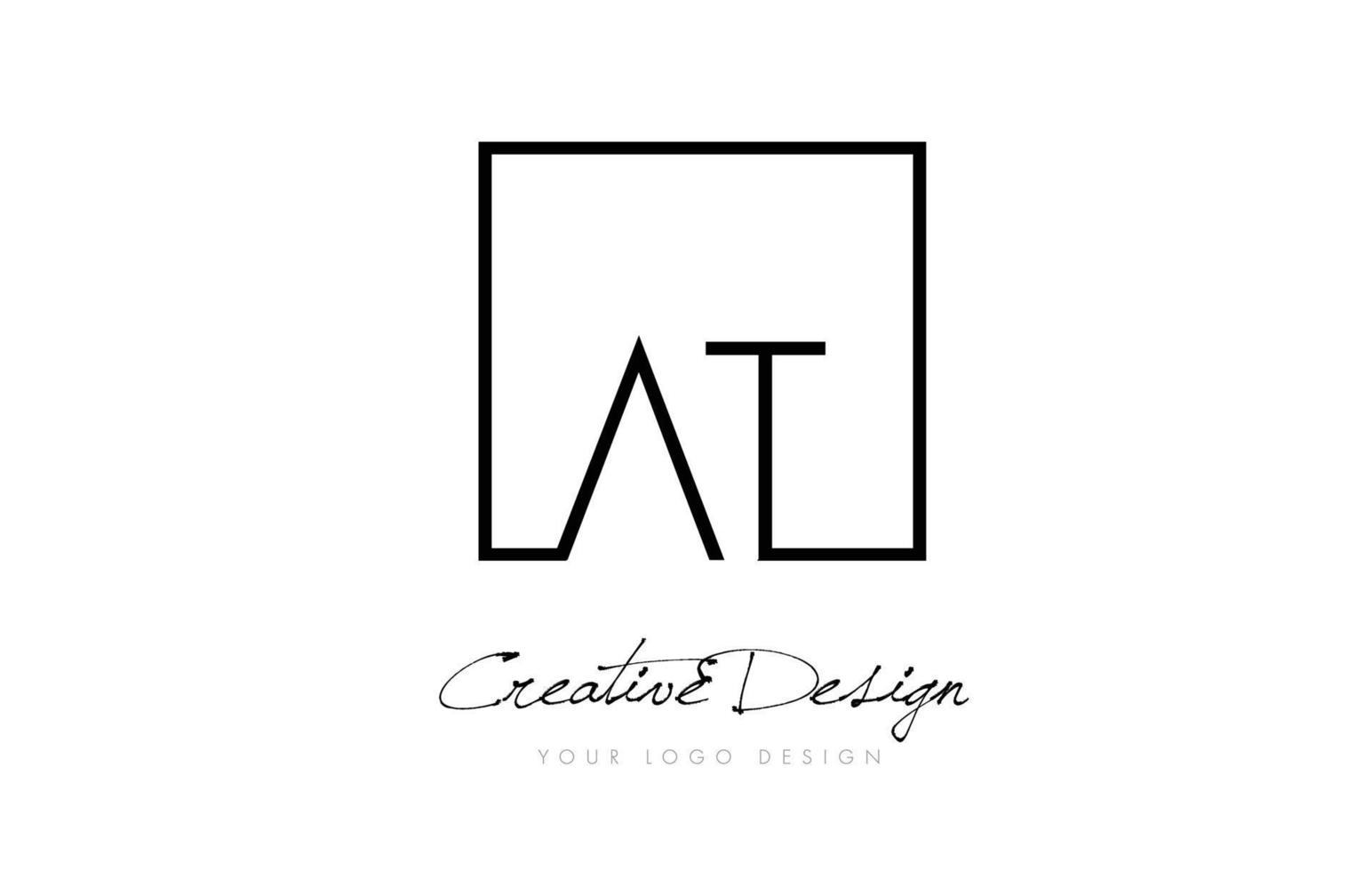 en el diseño de logotipo de letra de marco cuadrado con colores blanco y negro. vector