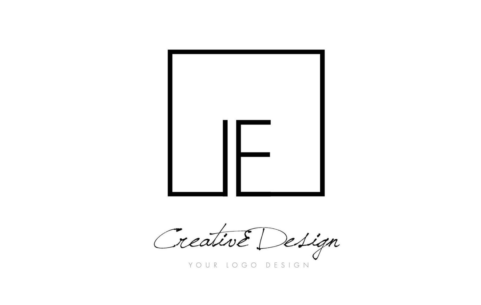 IE Square Frame Letter Logo Design with Black and White Colors. vector
