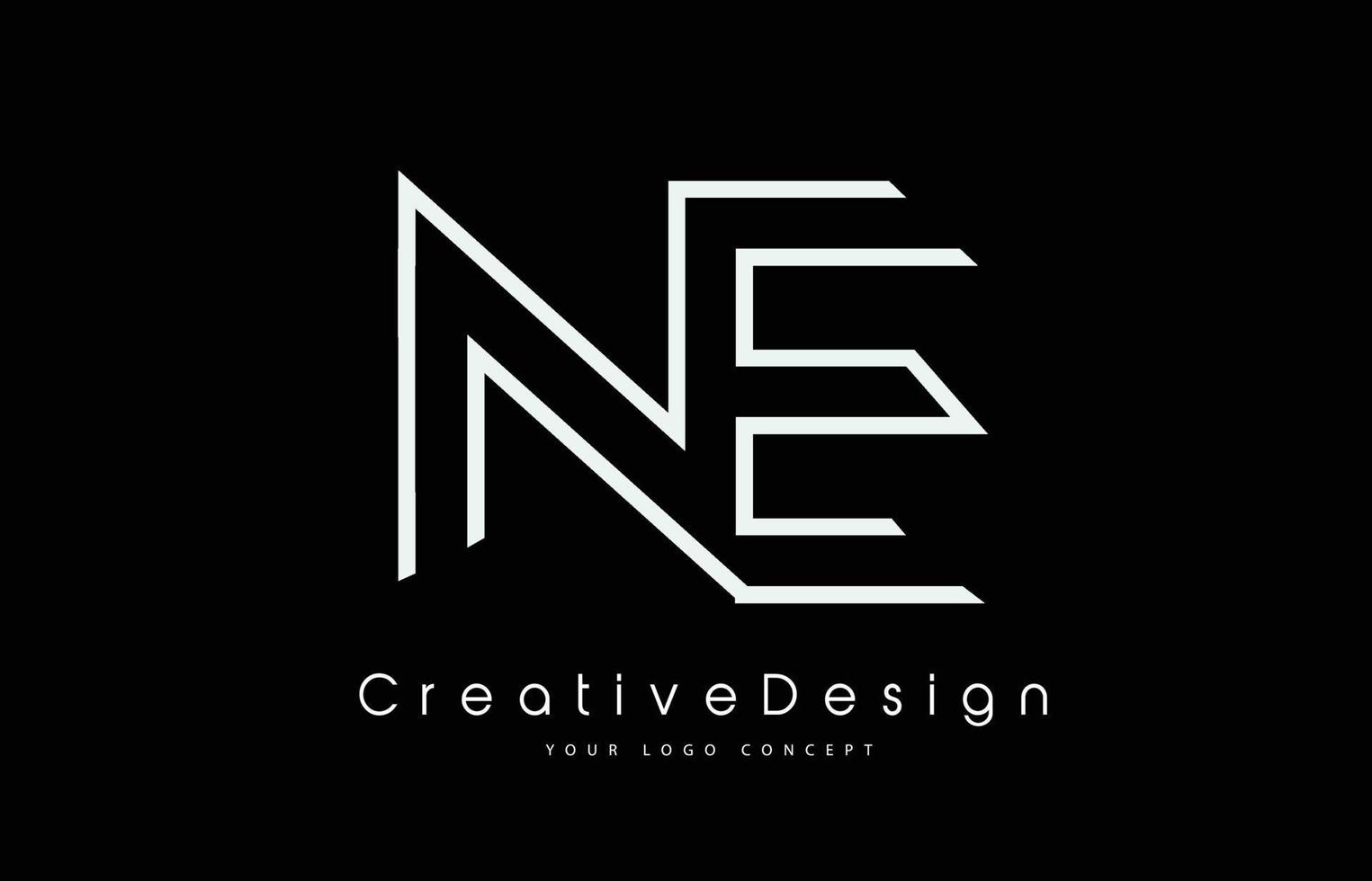 NE N E Letter Logo Design in White Colors. vector