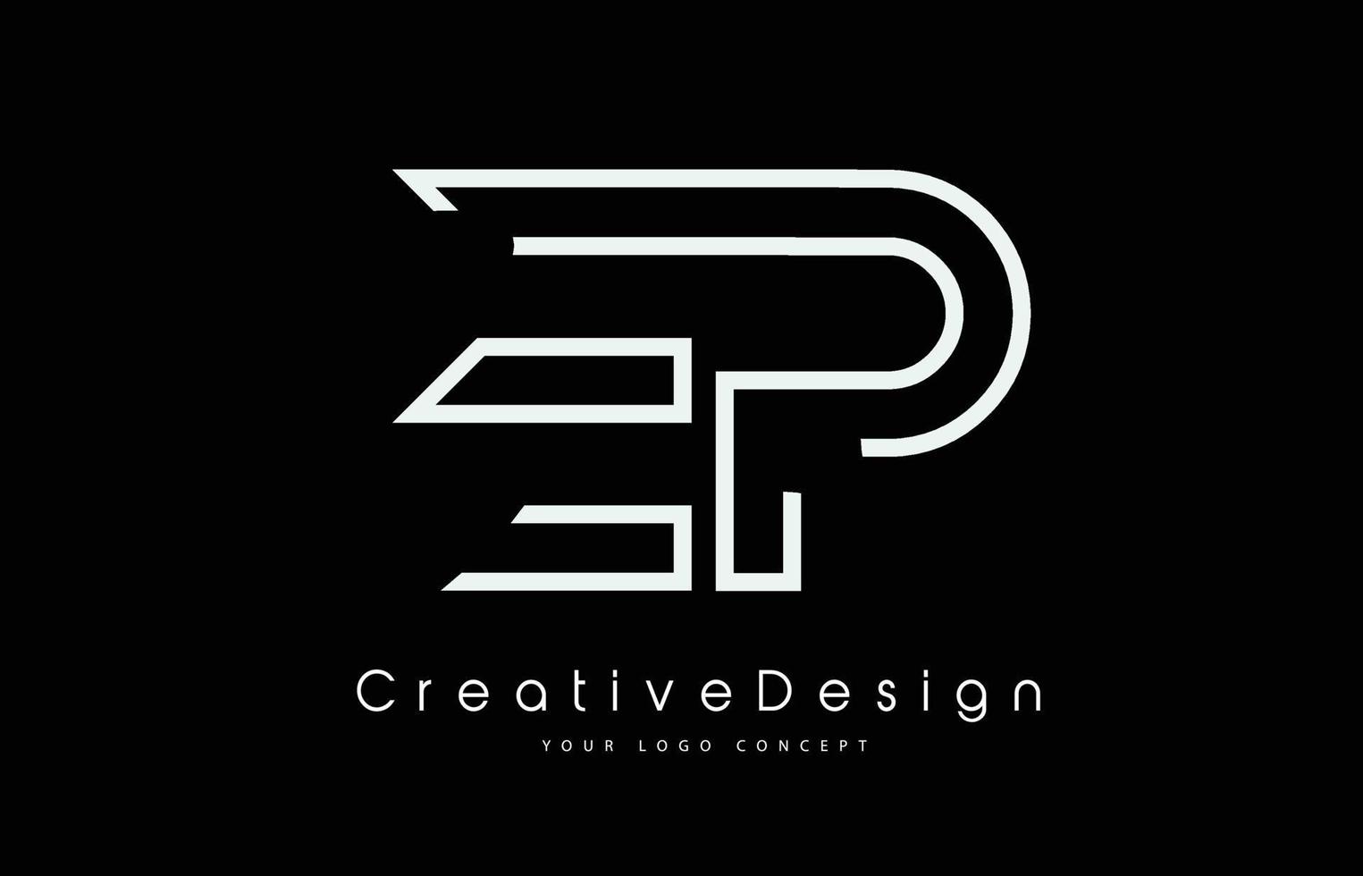 EP E P Letter Logo Design in White Colors. vector